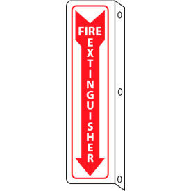 NMC Fire Flange Plastic Sign Fire Extinguisher 4""W x 18""H Gray