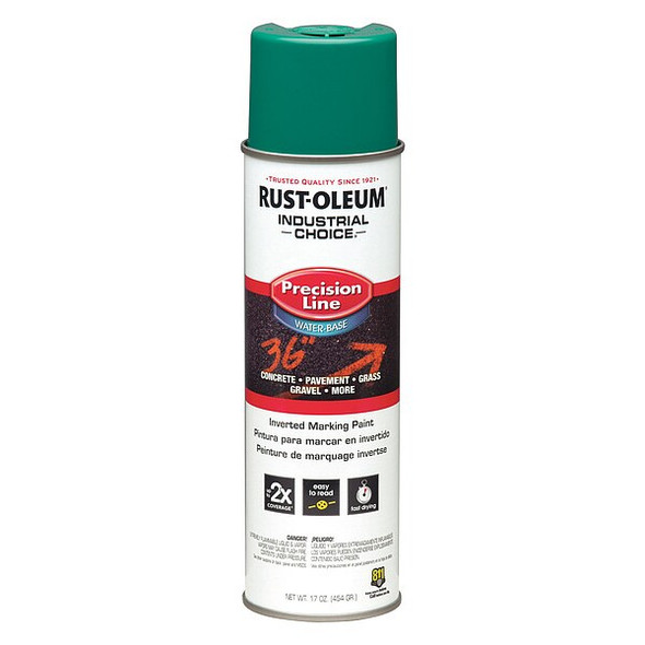 Inverted Marking Paint, 17 oz., Safety Green, Water -Based
