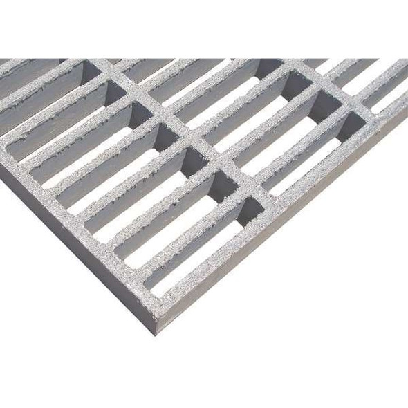 Fiberglass Molded Grating, 36 in Span, Grit-Top Surface, Light Gray