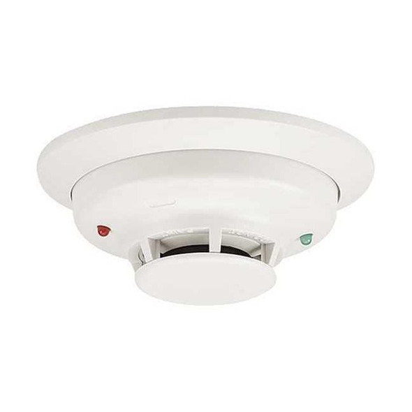 Smoke Alarm, 12/24V, Hardwired, Photoelectric, 4-Wire, Includes Mounting Base