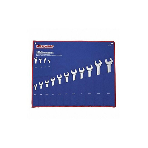 Westward Combo Wrench Set,5/16-1-1/4 in.,15 Pc 4VAV9