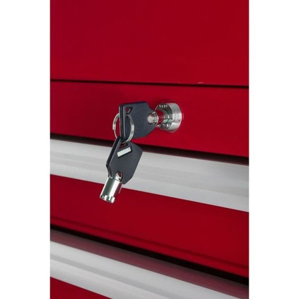 WESTWARD Top Chest, 9-Drawers, Powder Coated Red, 26" W x 12.5" D x 16.5" H  32H878