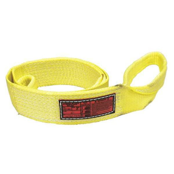 Synthetic Web Sling, Type 3, 6 ft L, 3 in W, Nylon, Yellow