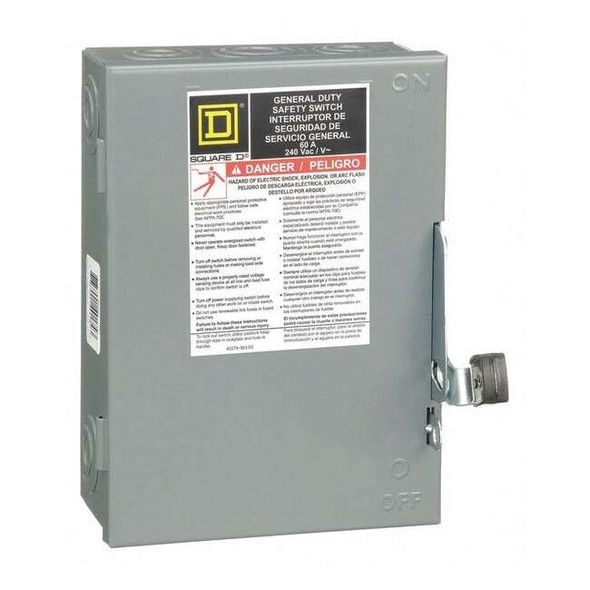 Square D Nonfusible, Safety Switch, General Duty, 240 V, 3PST DU322