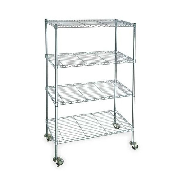 Manufacturer Varies Wire Cart, 4 Shelf, Zinc,36x18x67 In. 3TPC2