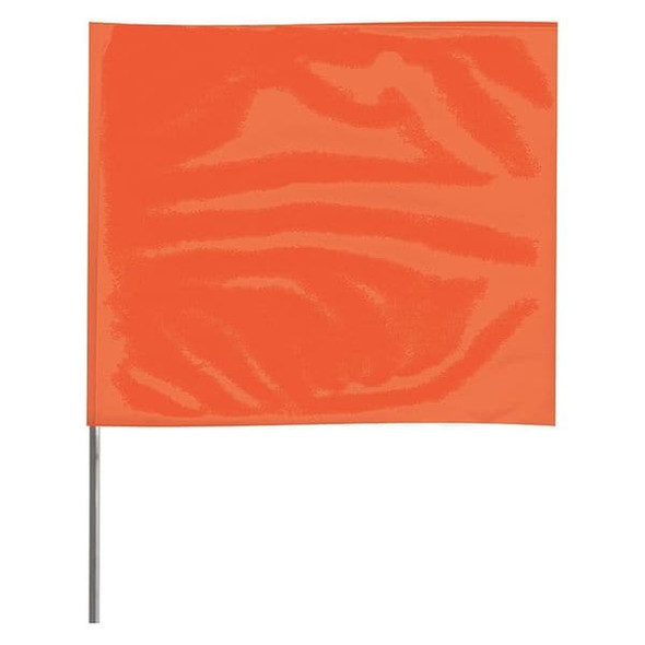 Marking Flag, Vinyl, 18" Wire Staff, Blank, 18" L., 100 PK