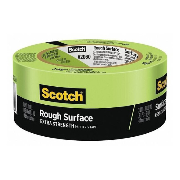Painter's Tape, 48 mm W x 55 m L, 15 mil Thick, Green, Rubber Adhesive, 24 PK