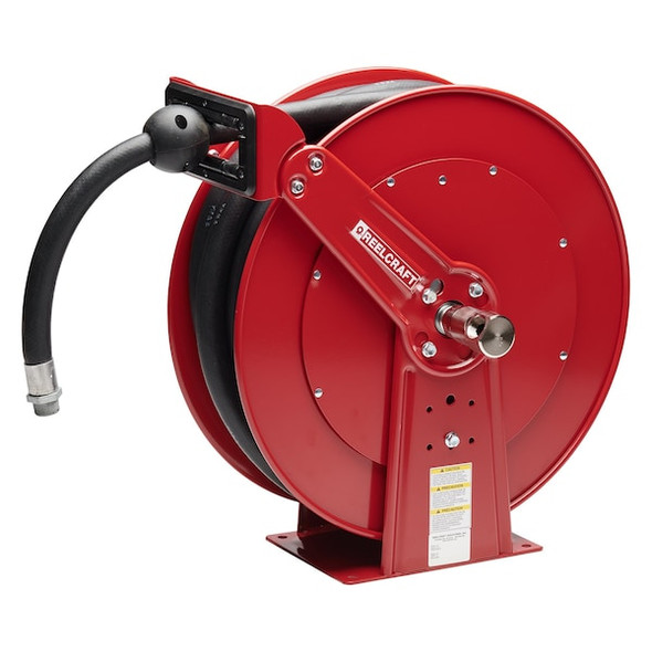 Spring Return Hose Reel, 1 in Hose Diameter, 50 ft Length, 50 psi Max. Pressure, Red