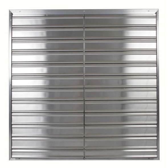 Dayton 42 in 45"H-W 5.75"L Alu Wall Exhaust Shutter, 42-1/2 in x 42-1/2 in, Aluminum 2FTW1