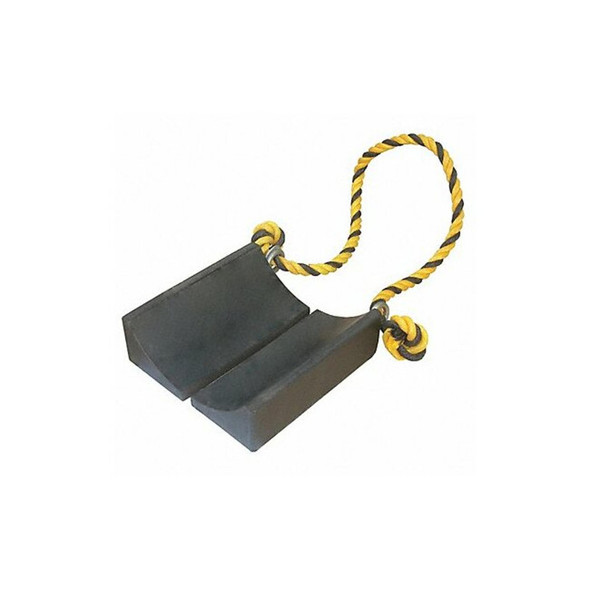 Manufacturer Varies Molded Rubber with Steel Grab Wheel Chock in Black 22XW86