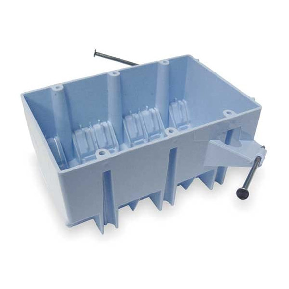 Cantex Electrical Box, 44 cu in, Switch Box Type, 3 Gangs, PVC, Rectangular Shape EZ44TNR