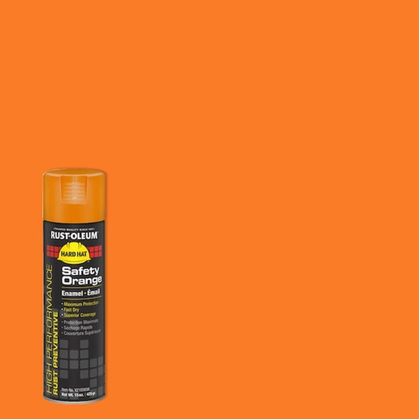 Rust Preventative Spray Paint, Safety Orange, Gloss, Solvent, 15 oz  V2155838