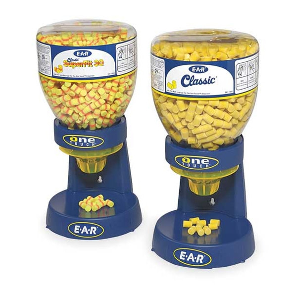 3m E-A-R Classic One Touch Ear Plug Dispenser Refill, Foam, Cylinder, 29 dB NRR, Uncorded 391-1001