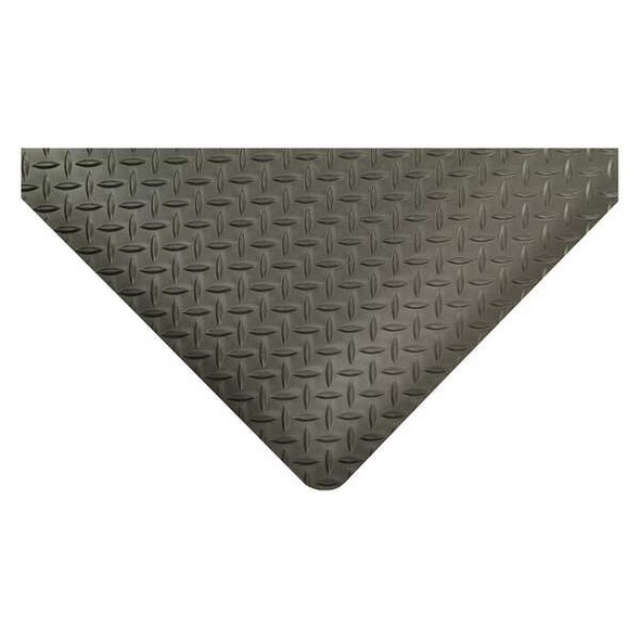 Antifatigue Mat, 5 ft. L x 3 ft. W, 9/16" Thickness, Vinyl, Diamond Plate, Black