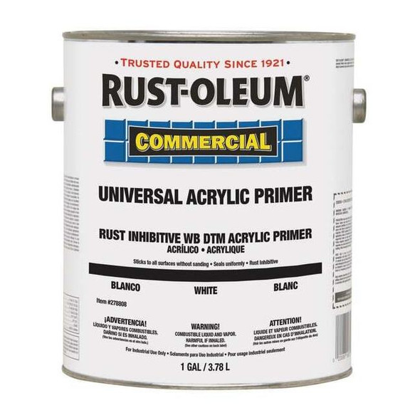 Rust-Oleum Primer,Water,Acrylic,White,1 gal. 278808