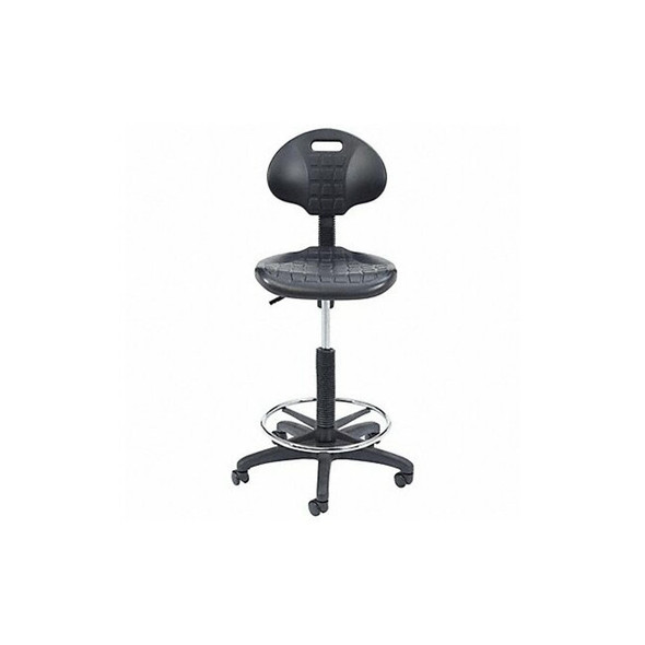Polyurethane Task Chair, 22" to 32", No Arms, Black