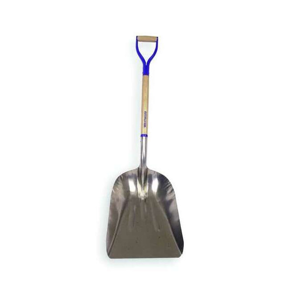 No. 12 14 ga Grain Scoop, Aluminum Blade, 29-1/2 in L Natural Wood Handle