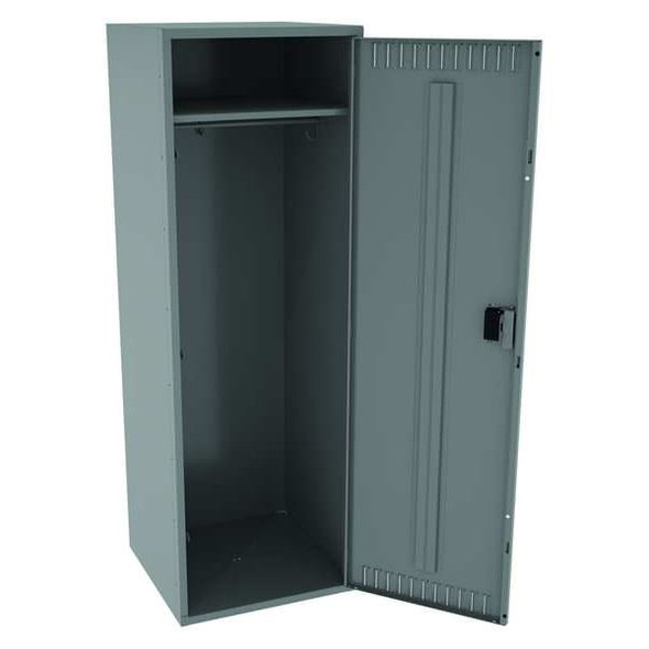 Tennsco Wardrobe Locker, 24 in W, 24 in D, 72 in H, (1) Tier, (1) Wide, Medium Gray STS-242472-AMG