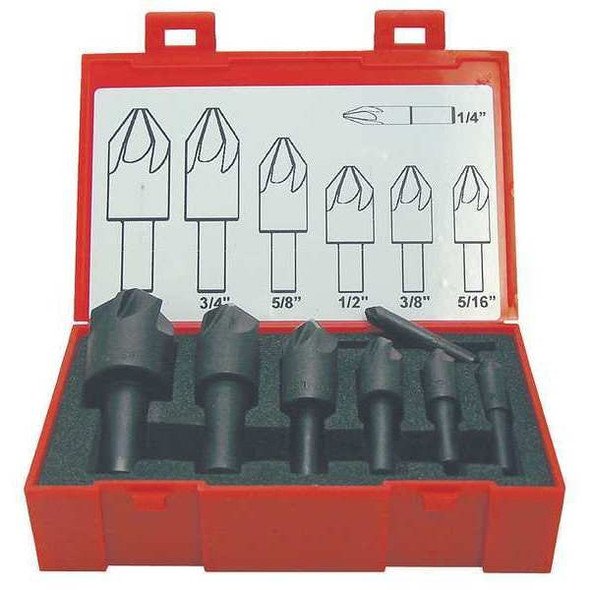 Keo Countersink Set,7 PC,6 FL,120 Deg,HSS 919-000-518