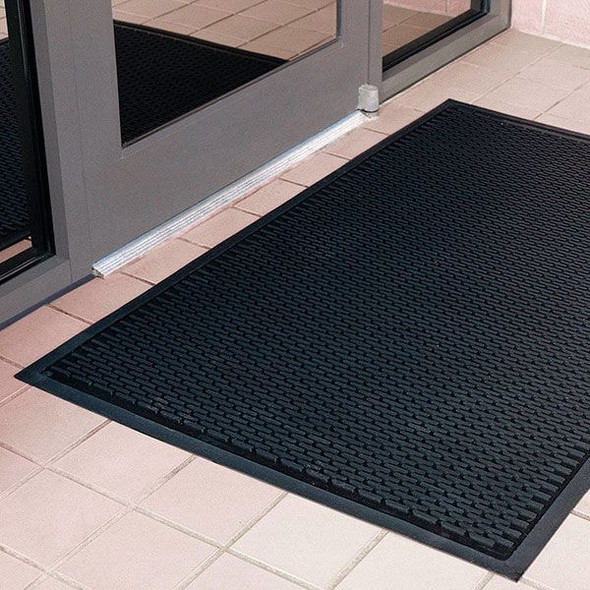 Notrax Entrance Mat, Rubber, 5/32 in Thick, Black, 4 ft W x 6 ft L 340S0046BL