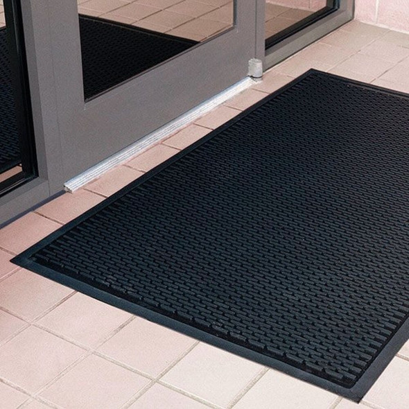 Notrax Entrance Mat, Rubber, 5-32 in Thick, Black, 4 ft W x 6 ft L 340S0046BL