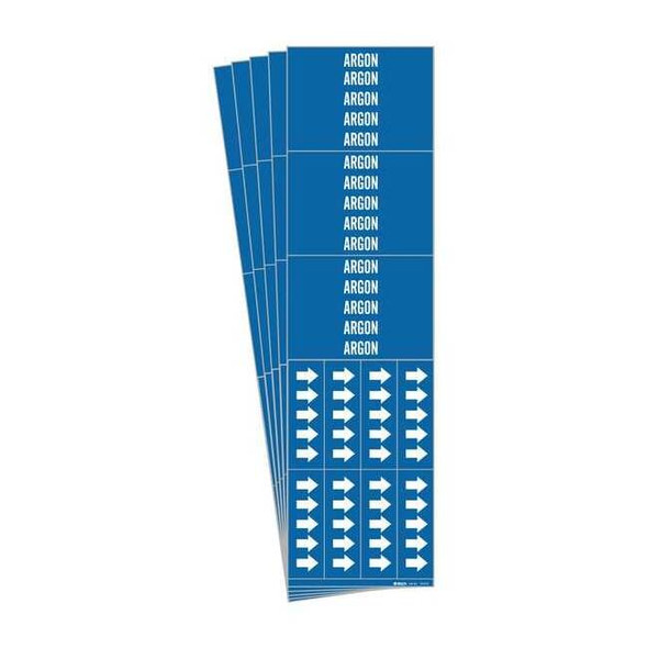 Brady Pipe Marker, Adhesive, White, Argon, PK5, 7016-3C-PK 7016-3C-PK