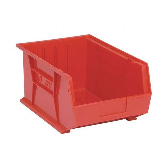Hang & Stack Storage Bin, Polypropylene, Red, 8 in H, 11 in W, 16 in L