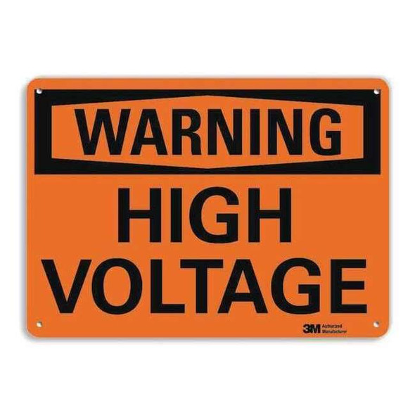 Warning Sign, 10 in Height, 14 in Width, Aluminum, Vertical Rectangle, English