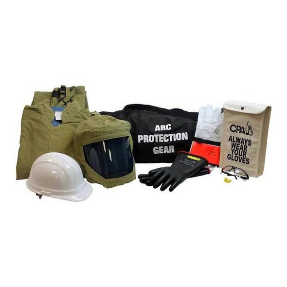 Chicago Protective Apparel Arc Flash Jacket and Bib Kit,Olive,XL AG-40-XL