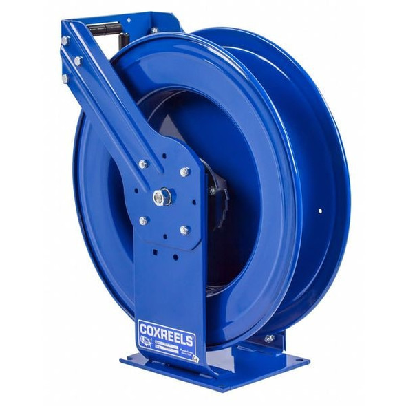 Spring Return Hose Reel, 3/4 in Hose Diameter, 50 ft Length, 300 psi Max. Pressure, Brass, Blue