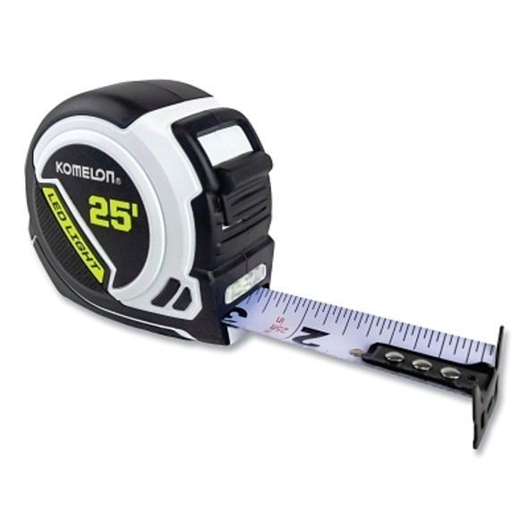 LED Light Tape Measure, 1 in x 25 ft, Black/Yellow/Silver LED Light Tape Measure, 1 in x 25 ft, Black/Yellow/Silver
