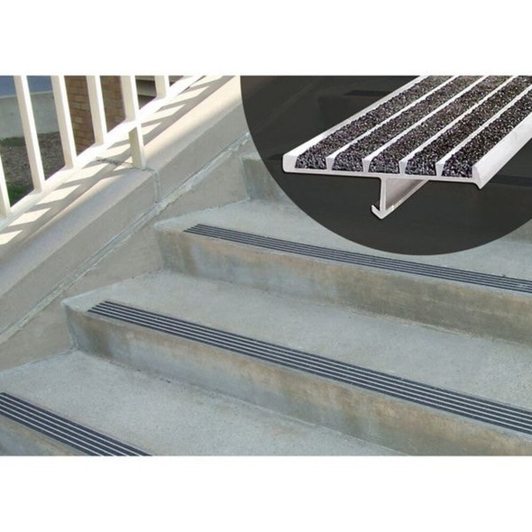 Stair Nosing Extruded Aluminum Black, 36 in W x 1-4" Thick  231BF-3