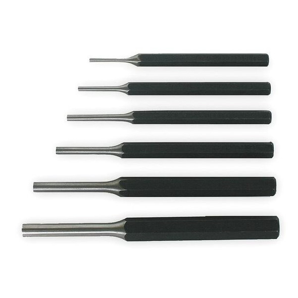 Westward Pin Punch Set,3/32 To 5/16",6 Pc 2AJA7