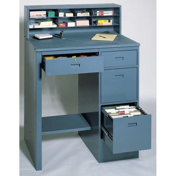 Manufacturer Varies Shop Desk,39 x 55-1-2" x 28-3-4 In,Gray 4W345