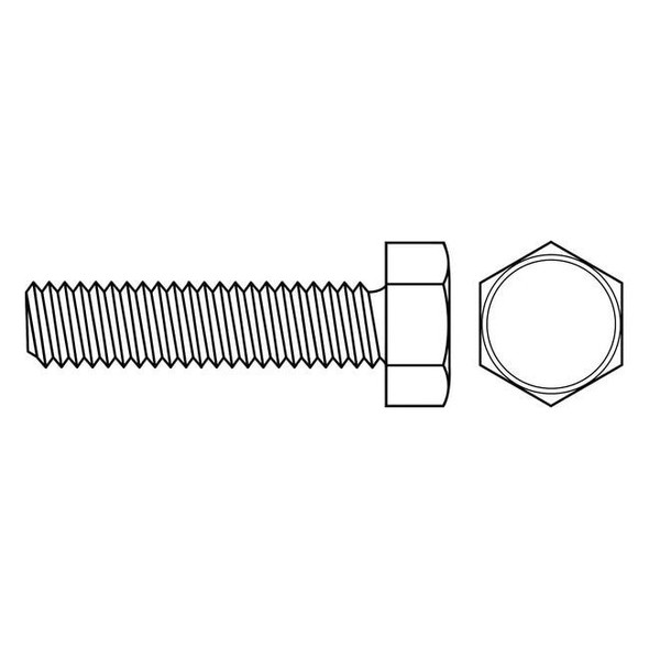 #6-32 x 2 in External Hex Hex Machine Screw, Zinc Plated Steel, 100 PK