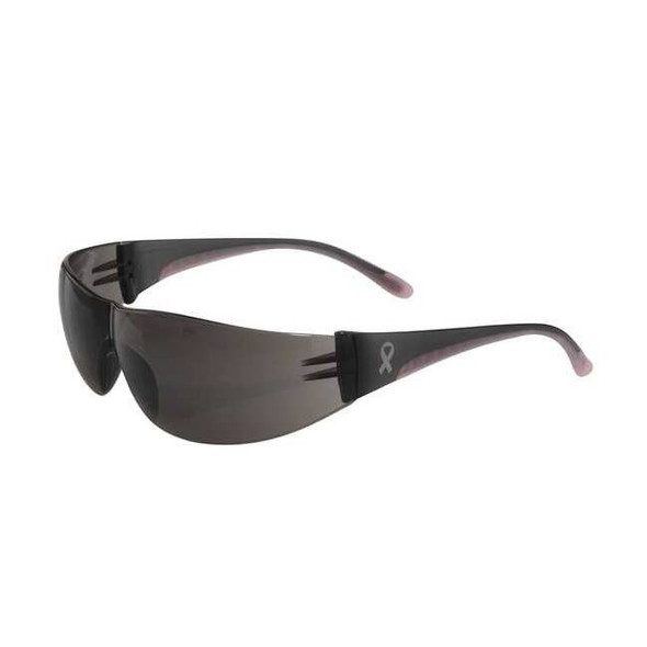Eva, Safety Glasses, Anti-Scratch, Gray Lens, Gray, Pink Frame, Frameless