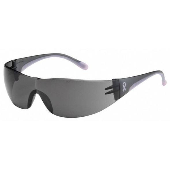 Eva, Safety Glasses, Anti-Scratch, Gray Lens, Gray, Pink Frame, Frameless  250-10-5501