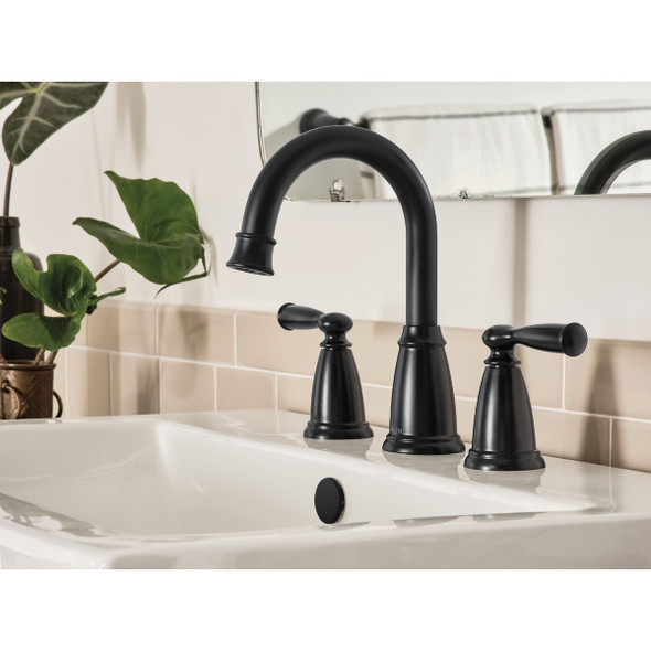 Moen Banbury 2-Handle Lever Widespread Bathroom Faucet, Matte Black