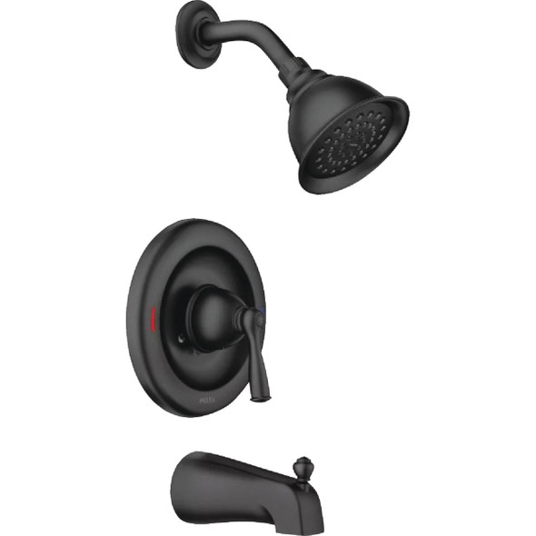 Moen Banbury Posi-Temp 1-Handle Lever Tub and Shower Faucet, Matte Black 82910BL