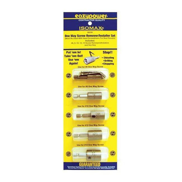 Eazypower One Way Screw Remover,No.6 to No.14,PK5 88239