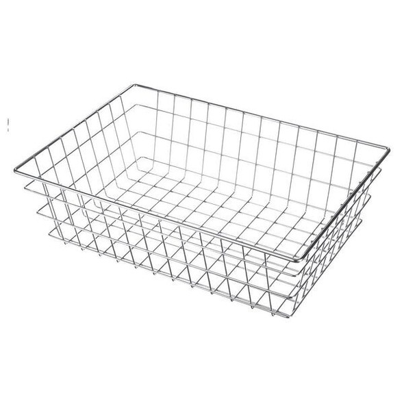 Marlin Steel Wire Products Rectangular Storage Basket, Steel, Silver 152-12