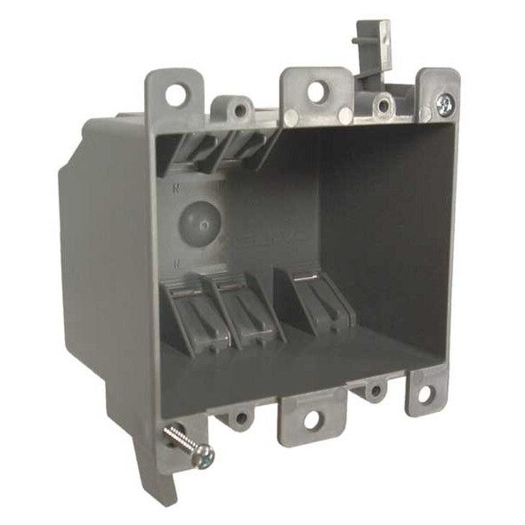 Electrical Box, 25 cu in, Cable Box Type, 2 Gangs, PVC, Square Shape