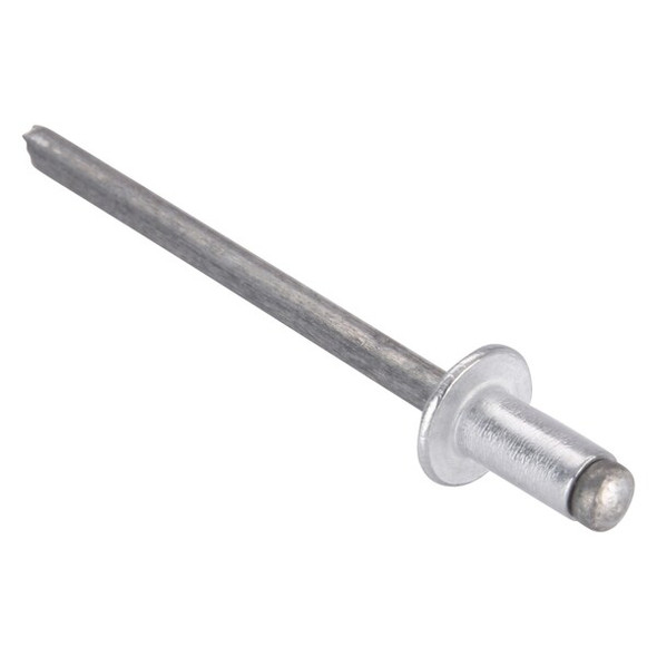 Blind Rivet, Dome Head, 1/8 in Dia., 1/4 in L, Aluminum Body, 500 PK