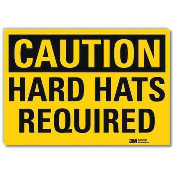 Lyle Safety Sign,Hard Hats Required,14in.W U4-1363-RD_14X10