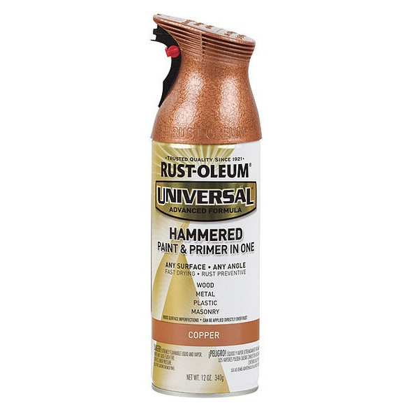 Rust-Oleum Hammered Spray Paint, Copper, Hammered, Solvent, 12 oz 247567