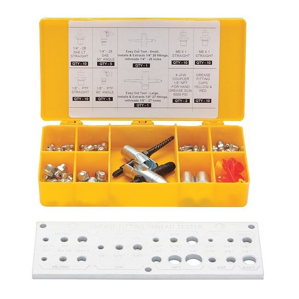Westward Greasing Fitting Kit, 65 Pc. 13X065