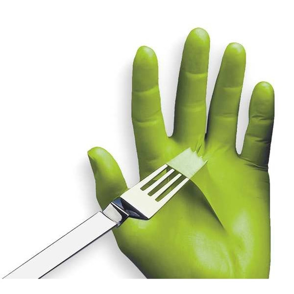 7705PFT, Disposable Gloves, 4.00 to 4.99 mil Palm, Nitrile, Powder-Free, XL (10), 100 PK, Green