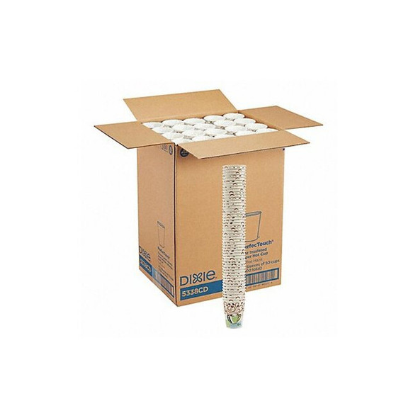 Dixie Disposable Hot cup 8 oz. White, Paper, Pk1000 5338CD