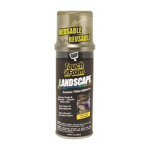 Touch 'N Seal Landscape Adhesive Foam, 12 oz, Aerosol Can, Black, R-4 7565040440