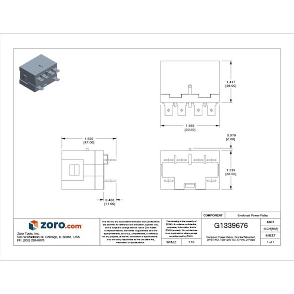 E-Bracket, Enclosed Power Relay, Square, 30 A, 6, Quick Connect  G7L-2A-TJ-CB-AC100/120
